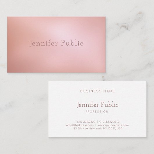 Creative Roos Gold Modern Professional Platform Visitekaartje (Voorkant / Achterkant)