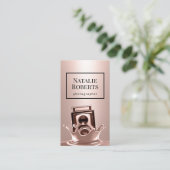 Creative Roos Gold Splash Camera Fotografie Visitekaartje (Staand voorkant)