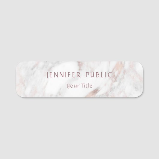 Creative Roos Marble Elegant Sjabloon Professional Naamplaatje (Voorkant)