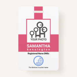 Creative roze column Personeel Verpleegkundige Fot Badge