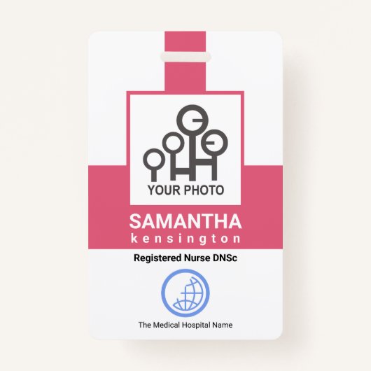 Creative roze column Personeel Verpleegkundige Fot Badge (Voorkant)