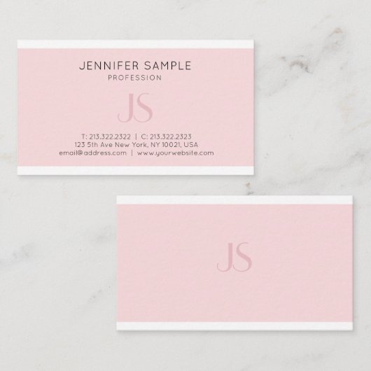 Creative roze monogram stijlvol design Professiona Visitekaartje (Voorkant / Achterkant)