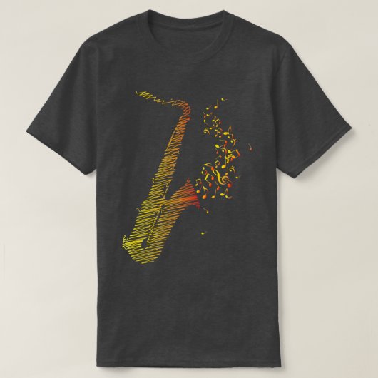 Creative Saxophone Art Oranje Mix T-shirt (Design voorkant)