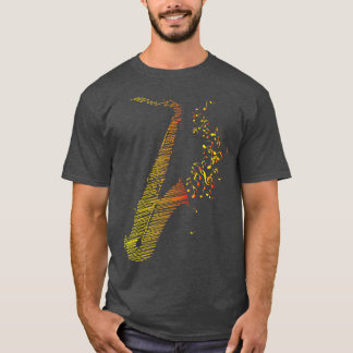 Creative Saxophone Art Oranje Mix T-shirt