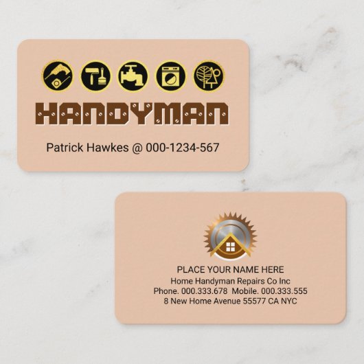 Creative Screwed HANDYMAN Tools  Visitekaartje (Voorkant / Achterkant)