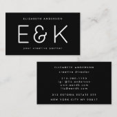 Creative Script Bold Big Monogram Modern Eenvoudig Visitekaartje (Voorkant / Achterkant)