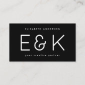 Creative Script Bold Big Monogram Modern Eenvoudig Visitekaartje (Voorkant)