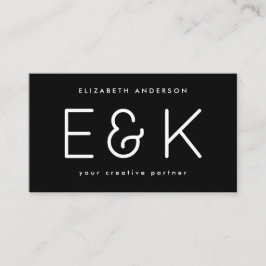 Creative Script Bold Big Monogram Modern Eenvoudig Visitekaartje
