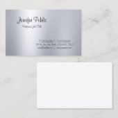 Creative Script Glamor Silver-look minimalistisch Visitekaartje (Voorkant / Achterkant)