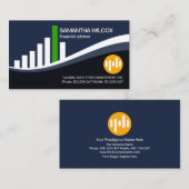 Creative Share Index Wave Graph Financial Advisor Visitekaartje (Voorkant / Achterkant)