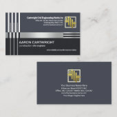 Creative Silver Construction Re-Bar Lines Engineer Visitekaartje (Voorkant / Achterkant)
