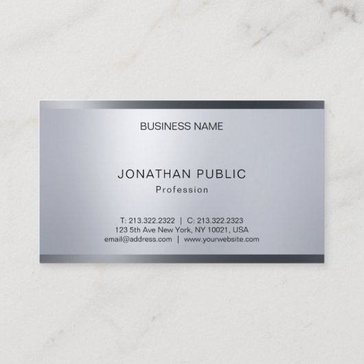 Creative Silver Let Professional Modern Visitekaartje (Achterkant)