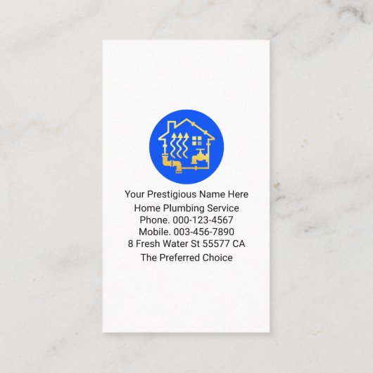 Creative Silver Piping Faucet Frame Visitekaartje (Achterkant)