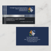Creative Silver Re-bar Kolommen Civiele Techniek Visitekaartje (Voorkant / Achterkant)