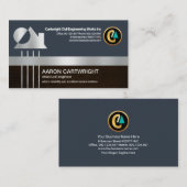 Creative Silver Re-Bar Lines Construction Engineer Visitekaartje (Voorkant / Achterkant)