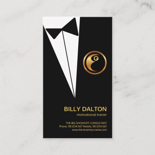 Creative Simple Black Tuxedo Motivatie luidspreker Visitekaartje (Voorkant)
