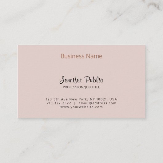 Creative Simple Design Elegant Colors Modern Visitekaartje (Achterkant)