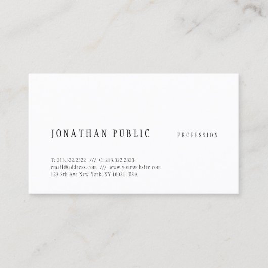 Creative Simple Design Elegant Sjabloon Moderne Visitekaartje (Voorkant)