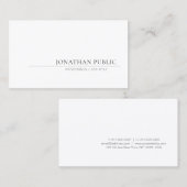 Creative Simple Design Elegant White Plain Trendy Visitekaartje (Voorkant / Achterkant)