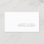 Creative Simple Design Elegant White Plain Trendy Visitekaartje (Achterkant)