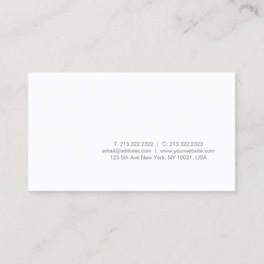 Creative Simple Design Elegant White Plain Trendy Visitekaartje (Achterkant)