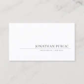 Creative Simple Design Elegant White Plain Trendy Visitekaartje (Voorkant)