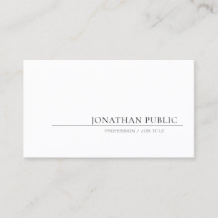 Creative Simple Design Elegant White Plain Trendy Visitekaartje