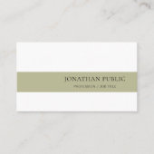 Creative Simple Design Green White Plain Trendy Visitekaartje (Voorkant)