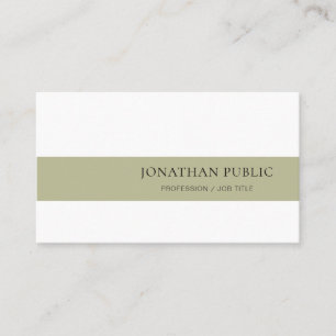 Creative Simple Design Green White Plain Trendy Visitekaartje