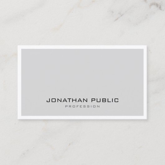 Creative Simple Design Grey White Minimalistisch T Visitekaartje (Voorkant)