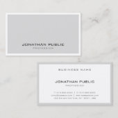 Creative Simple Design Grey White Minimalistisch T Visitekaartje (Voorkant / Achterkant)