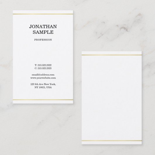 Creative Simple Design Modern Gold Blik Trendy Visitekaartje (Voorkant / Achterkant)