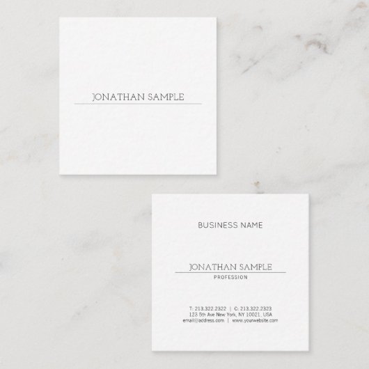 Creative Simple Design Modern Platform Professiona Vierkante Visitekaartje (Voorkant / Achterkant)