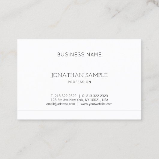 Creative Simple Design Modern Trendy Luxury Plain Visitekaartje (Achterkant)