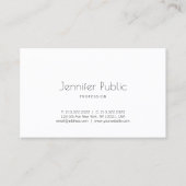 Creative Simple Design Modern Trendy White Plain Visitekaartje (Voorkant)