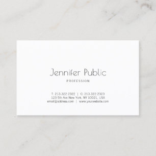 Creative Simple Design Modern Trendy White Plain Visitekaartje