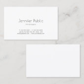 Creative Simple Design Modern Trendy White Plain Visitekaartje (Voorkant / Achterkant)