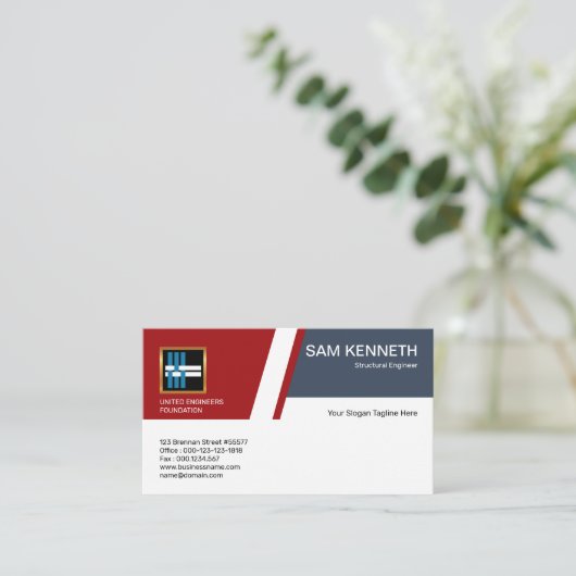 Creative Simple Innovative Structural Engineer Visitekaartje (Staand voorkant)