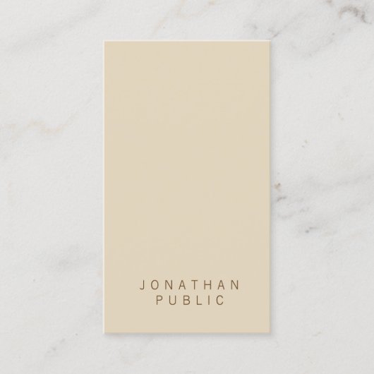 Creative Simple Modern Elegant Beige Cool-Sjabloon Visitekaartje (Voorkant)