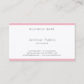 Creative Simple Modern Minimalist Roze White Plain Visitekaartje (Achterkant)