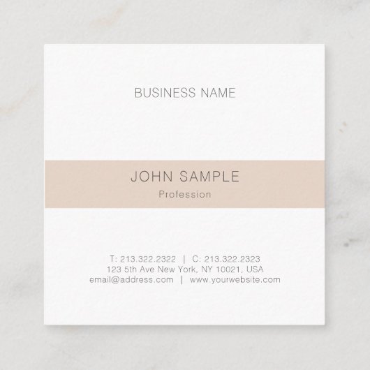 Creative Simple Modern Monogramed Professional Vierkante Visitekaartje (Achterkant)