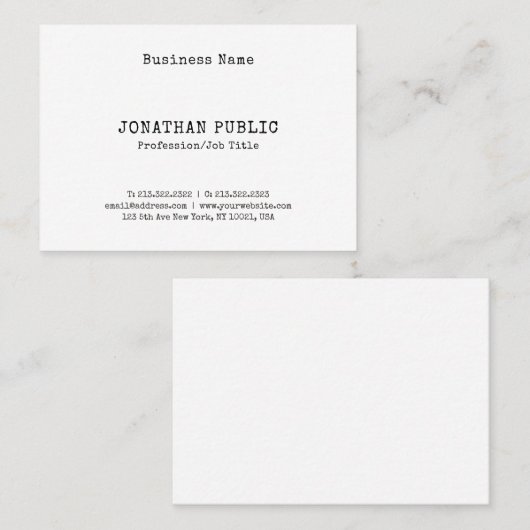 Creative Simple Nostalgic Classic look Design Cool Visitekaartje (Voorkant / Achterkant)