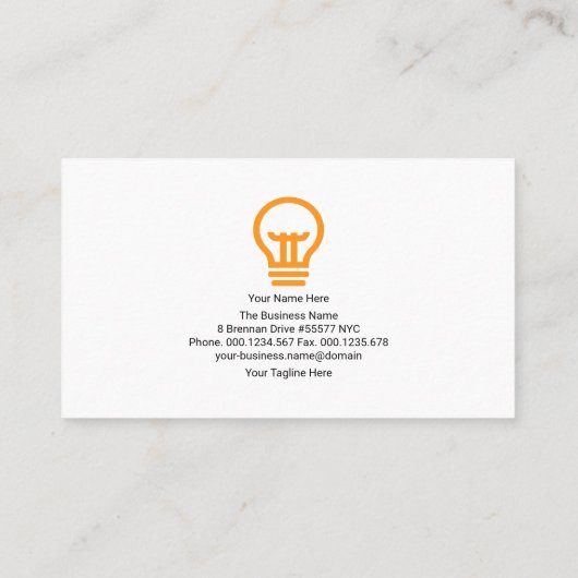 Creative Simple Oranje Electricational Signage Lij Visitekaartje (Achterkant)