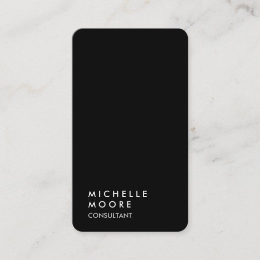 Creative Simple Plain Black Grey Trendy Consultant Visitekaartje (Voorkant)