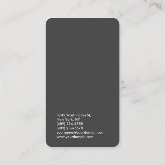 Creative Simple Plain Brown Grey Trendy Consultant Visitekaartje (Achterkant)