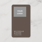 Creative Simple Plain Brown Grey voegt uw Logo toe Visitekaartje (Voorkant)