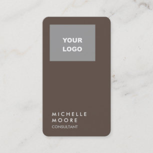 Creative Simple Plain Brown Grey voegt uw Logo toe Visitekaartje