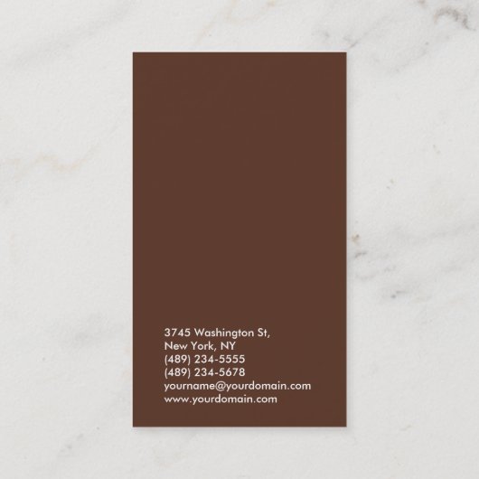 Creative Simple Plain Brown Trendy Consultant Visitekaartje (Achterkant)