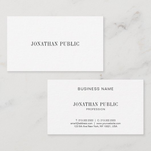 Creative Simple Plain Elegant Professional Visitekaartje (Voorkant / Achterkant)