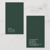 Creative Simple Plain Green Grey Trendy Consultant Visitekaartje (Voorkant / Achterkant)